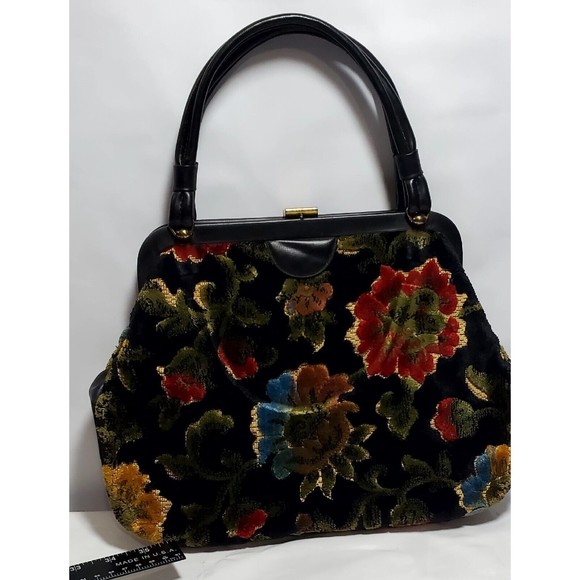 Tapestry Purse Unmarked Floral Design - Picture 13 of 16